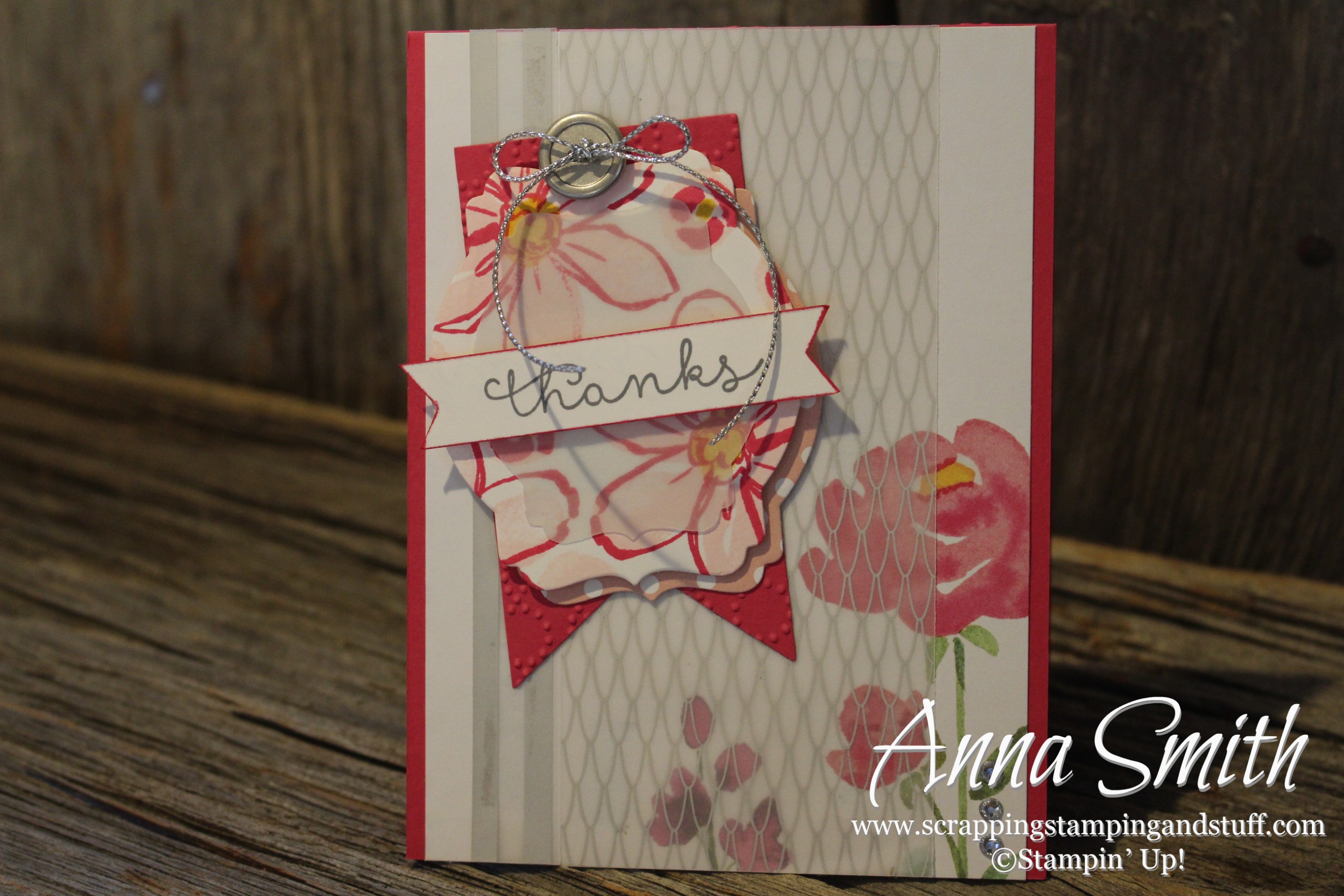 A Floral Thank You Card - Garden in Bloom and Cottage Greetings stamp sets Stampin' Up!