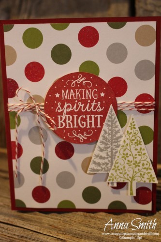 Festive Christmas Card - Merry Moments paper, Among the Branches and Festival of Tree stamp sets Stampin' Up!