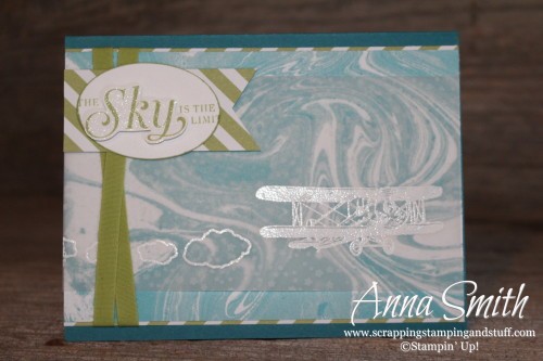 Sky is the Limit Card using Sale-a-bration gifts Sky is the Limit stamp set, Perfectly Artistic paper and Botanical Gardens designer vellum