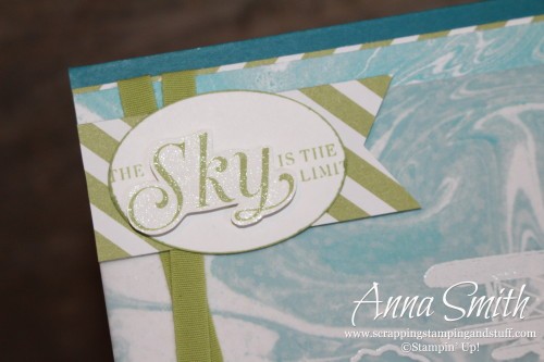 Sky is the Limit Card using Sale-a-bration gifts Sky is the Limit stamp set, Perfectly Artistic paper and Botanical Gardens designer vellum