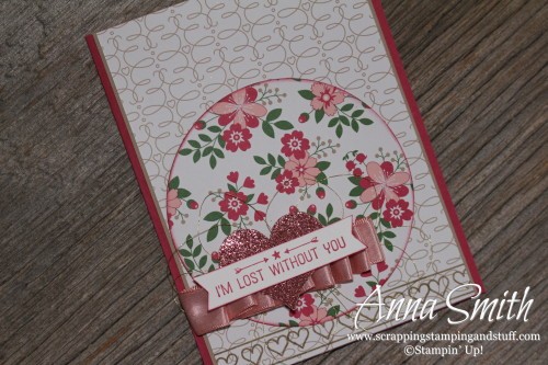 Valentine's Day Card and Treat Box made with Stampin' Up! Playful Pals framelits, Love Blossoms designer paper and Going Global stamp set