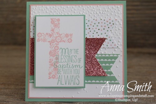 Blessed by God Baptism Card for girl, Birthday Bouquet designer series paper