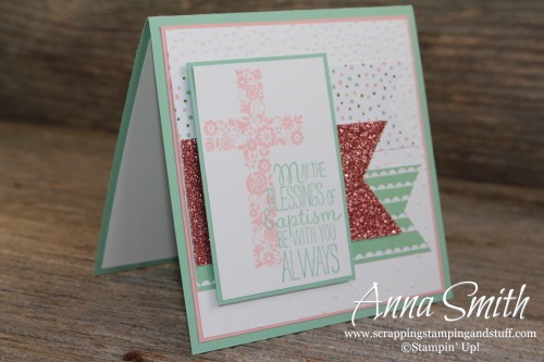 Blessed by God Baptism Card for girl, Birthday Bouquet designer series paper