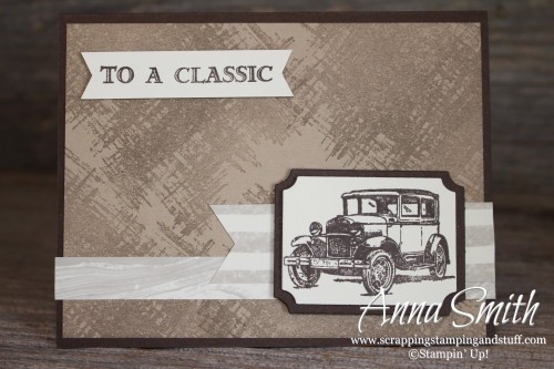 Stampin' Up! Guy Greetings masculine man card with vintage antique car