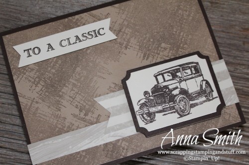 Stampin' Up! Guy Greetings masculine man card with vintage antique car