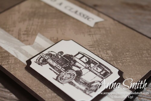 Stampin' Up! Guy Greetings masculine man card with vintage antique car