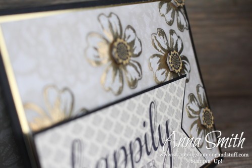 Elegant Wedding Card with written tutorial. Made with Stampin' Up! Flower Shop and Big News stamp sets.