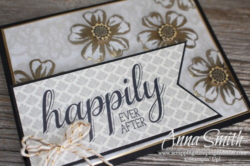 Elegant Wedding Card with written tutorial. Made with Stampin' Up! Flower Shop and Big News stamp sets.