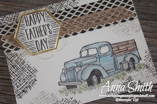 Rustic masculine antique truck Father's Day card idea made with Stampin' Up! Country Livin' and Best Birds stamp sets