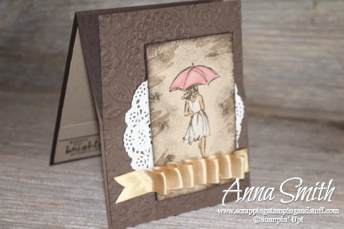 Online stamp club free project for March - Stampin' Up! Beautiful You thinking of you easel card