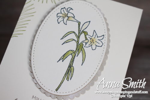 Stampin' Up! Easter card ideas - lily and palm branch card made with the Easter Message and Suite Sentiments stamp sets