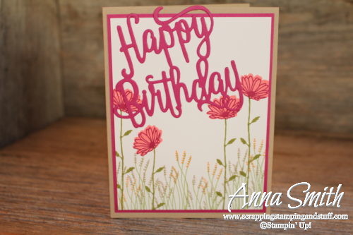 Stampin' Up! birthday card idea With Daisy Delight stamp set and Happy Birthday thinlits dies