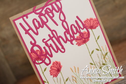 Stampin' Up! birthday card idea With Daisy Delight stamp set and Happy Birthday thinlits dies