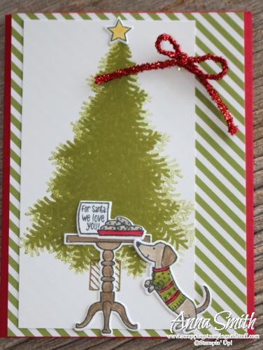 Stampin' Up! Ready For Christmas card idea with cookies for Santa and a weiner dog!