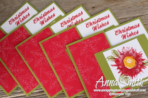 Christmas poinsettia card made with the Stampin' Up! Painted Harvest stamp set