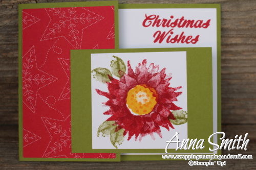 Christmas poinsettia card made with the Stampin' Up! Painted Harvest stamp set