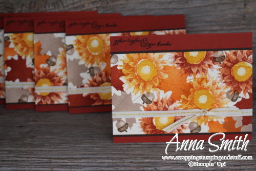 Fall sunflowers and leaves card idea made with the Stampin' Up! Painted Harvest stamp set