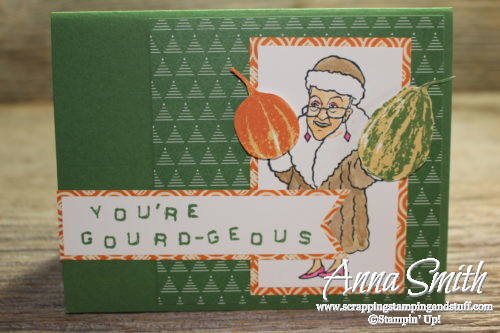 Funny fall card made with the Stampin' Up! You've Got Style and Gourd Goodness stamp sets. You're gourd-geous!