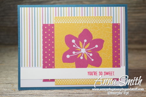 Quick & Easy card idea made with the Stampin' Up! Mixed Drinks stamp set and Color Theory Memories and More card pack