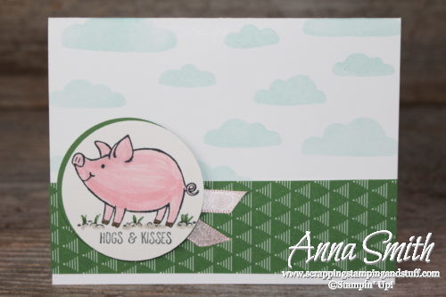 Hogs & kisses birthday card idea made with the adorable Stampin' Up! This Little Piggy stamp set