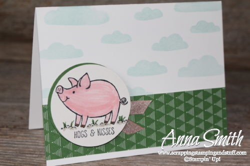 Hogs & kisses birthday card idea made with the adorable Stampin' Up! This Little Piggy stamp set