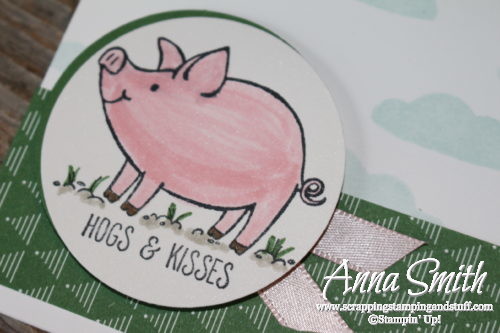 Hogs & kisses birthday card idea made with the adorable Stampin' Up! This Little Piggy stamp set