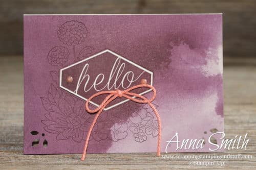 Super simple hello card using the Stampin' Up! Accented Blooms stamp set and Delightfully Detailed cards