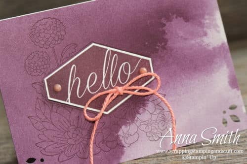 Super simple hello card using the Stampin' Up! Accented Blooms stamp set and Delightfully Detailed cards