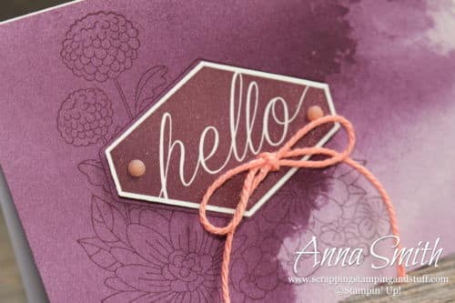 Super simple hello card using the Stampin' Up! Accented Blooms stamp set and Delightfully Detailed cards