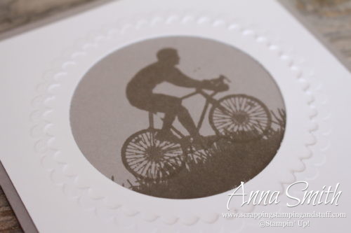 Masculine kick butt card idea using the Stampin' Up! Enjoy Life stamp set and the embossing mats to use dies for embossing