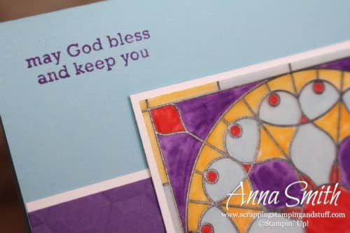 Stained glass thinking of you card made with Stampin' Up! Graceful Glass designer vellum and the Itty Bitty Greetings stamp set