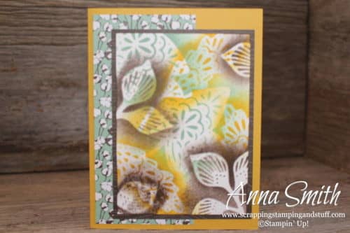 Fall card idea using stencil sponging technique with the Stampin' Up! Falling For Leaves stamp set and Detailed Leaves thinlits - with video tutorial