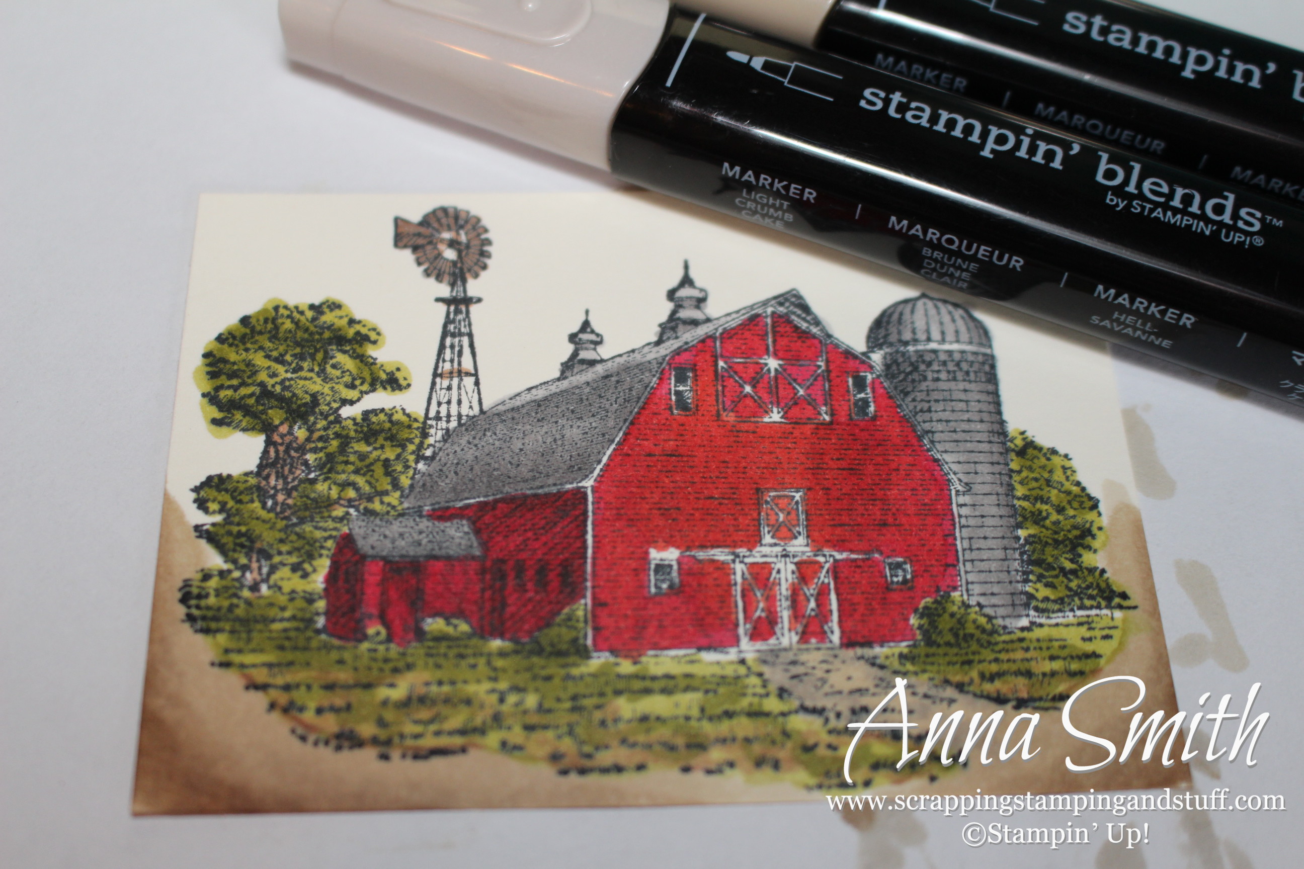 A Barn Birthday Card Using Stampin’ Blends Markers