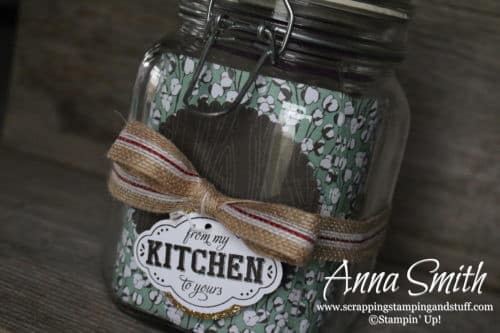 12 Days of DIY Handmade Gift Ideas - Day 1 - decorated treat jar with Stampin' Up! Label Me Pretty stamp set