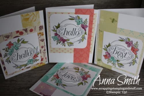 12 Days of DIY Handmade Gift Ideas - Day 2 card set using Stampin' Up! Floral Frames and Label Me Pretty stamp sets and Tea Room designer paper