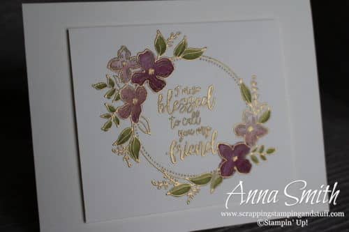 12 Day of Handmade Gift Ideas - Day 11 Stamped Candle and Card Set using the Floral Frames and Southern Serenade stamp sets