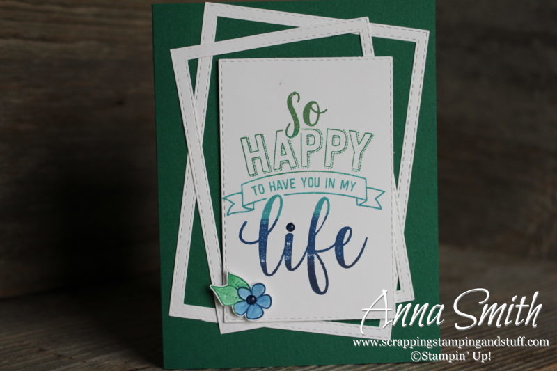 Card idea made with the Stampin' Up! Amazing Life stamp set and Rectangle Stitched Framelits - 2019 Occasions Catalog