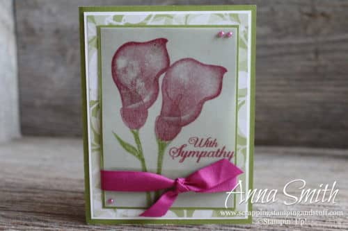 Pretty lily card idea made with the Sale-a-bration Stampin' Up! Lasting Lily stamp set