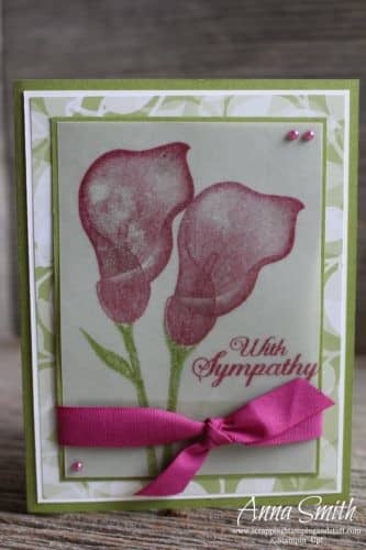 Pretty lily card idea made with the Sale-a-bration Stampin' Up! Lasting Lily stamp set