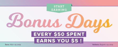 Stampin Up Bonus Days