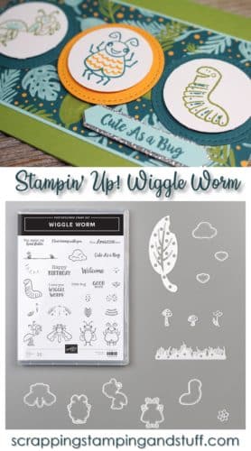 Cute as a bug little boy kids card idea made using the Stampin Up Wiggle Worm stamp set 2019-2020 Annual Catalog