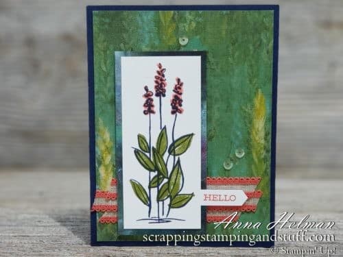 Pretty card idea made with the Stampin Up Soft Sayings stamp set - earn this set free with qualifying orders, OR win it this week during Giveaway Week!