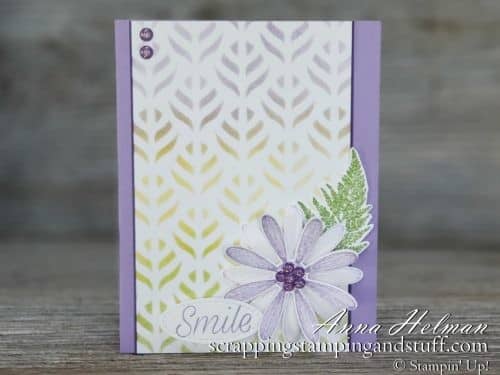 Pretty purple flower just because card idea made with Stampin Up Daisy Lane stamp set and daisy punch in the 2019-2020 annual catalog