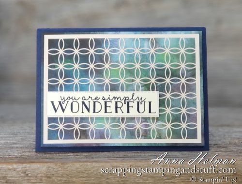 Gorgeous handmade card idea - You are wonderful card made with Stampin Up Perennial Essence paper, Shimmer Laser Cut Paper, and Bloom & Grow Stamp Set, great for encouragement, thank you, birthday, and more occasions.