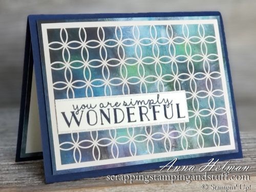 Gorgeous handmade card idea - You are wonderful card made with Stampin Up Perennial Essence paper, Shimmer Laser Cut Paper, and Bloom & Grow Stamp Set, great for encouragement, thank you, birthday, and more occasions.