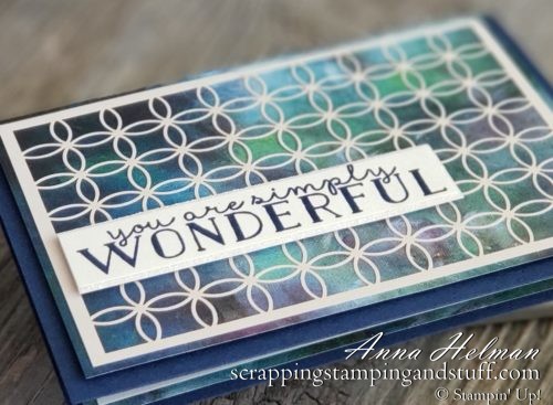 Gorgeous handmade card idea - You are wonderful card made with Stampin Up Perennial Essence paper, Shimmer Laser Cut Paper, and Bloom & Grow Stamp Set, great for encouragement, thank you, birthday, and more occasions.