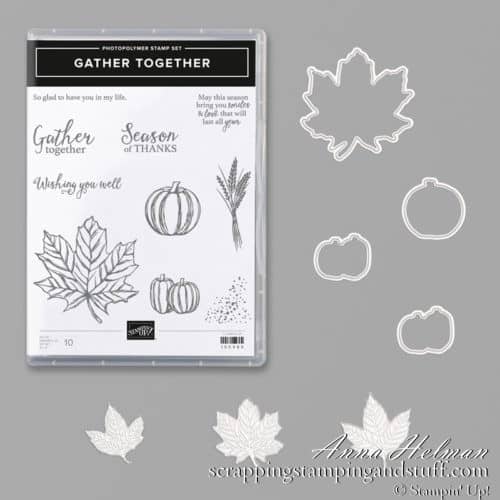 Stampin Up Gather Together Bundle Fall Leaves Stamp and Die Set