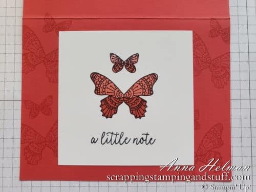 Learn to make handmade cards with my Cardmaking 101 online lessons! This lesson will show you how to make a beginning stamping card idea using the Butterfly Gala stamp set and the stamping off technique!