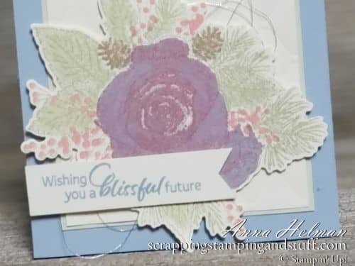 Special product release Christmastime Is Here and the Stampin Up Christmas Rose stamp set! Used here for a lovely winter wedding card idea.