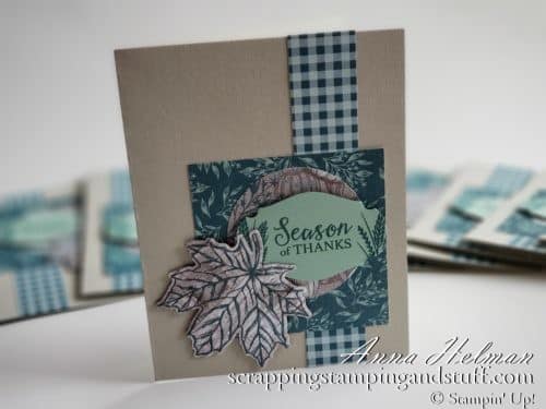 Neat card made with this leaves stamp and die set! Stampin Up Gather Together stamp set and Gathered Leaves Dies